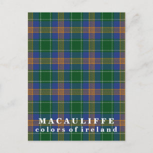 Carte Postale Couleurs de l'Irlande Clan MacAuliffe Tartan