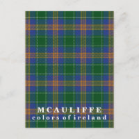 Couleurs de l'Irlande Clan McAuliffe Tartan
