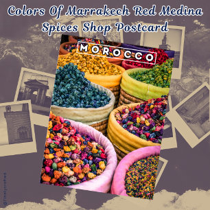 Carte Postale Couleurs De Marrakech Rouge Médina Épices Magasin