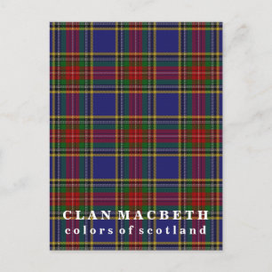 Carte Postale Couleurs d'Ecosse Clan MacBeth Tartan