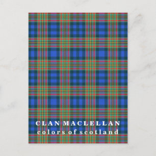 Carte Postale Couleurs d'Ecosse Clan MacLellan Tartan