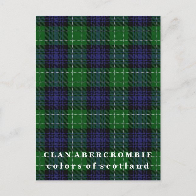 Carte Postale Couleurs du clan écossais Abercrombie Tartan (Devant)