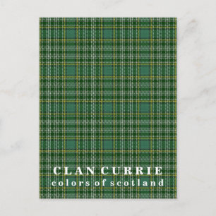 Carte Postale Couleurs du clan écossais Currie Tartan