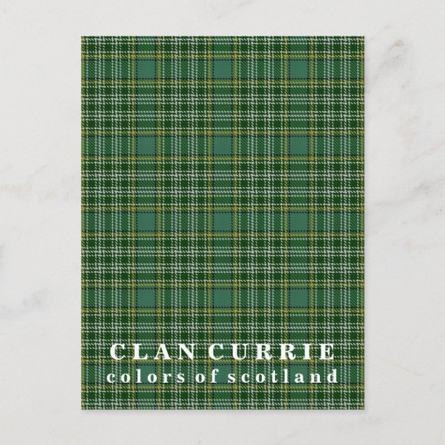 Carte Postale Couleurs du clan écossais Currie Tartan (Devant)