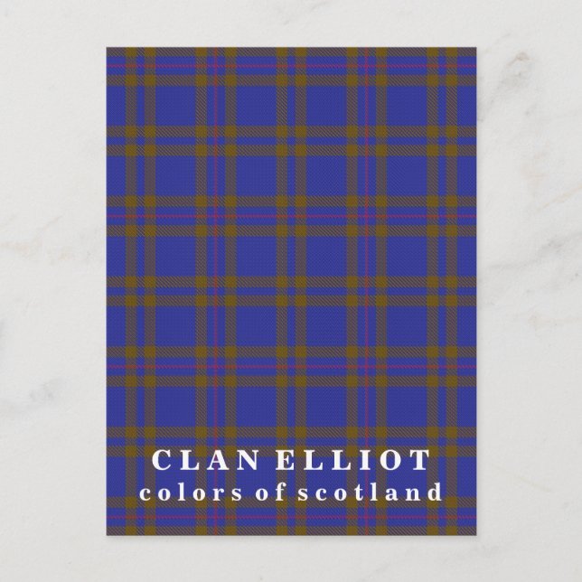 Carte Postale Couleurs du clan écossais Elliot Tartan (Devant)