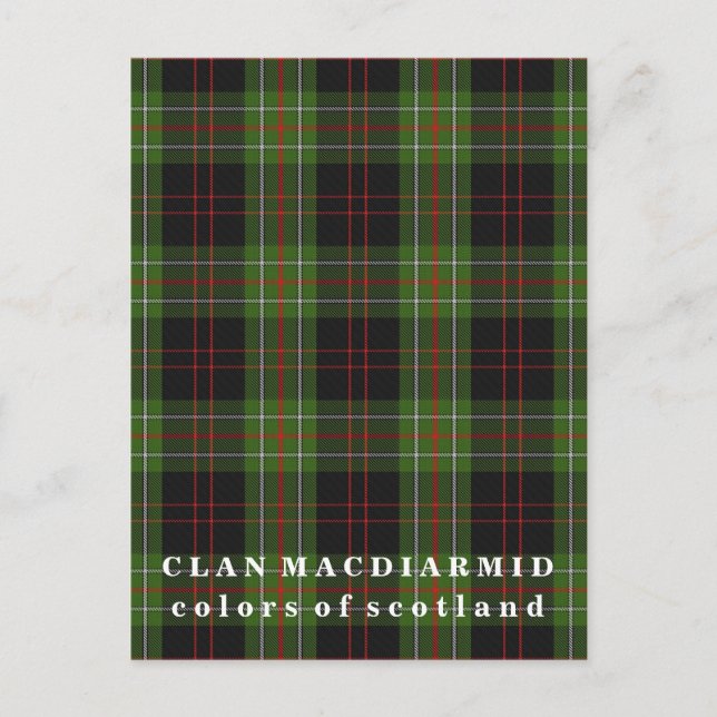 Carte Postale Couleurs du clan écossais MacDiarmid Tartan (Devant)