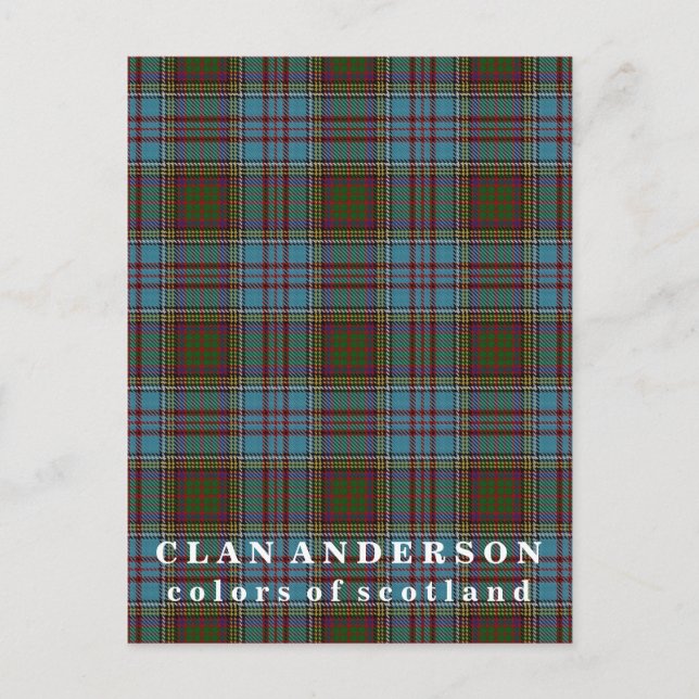 Carte Postale Couleurs écossaises Clan Anderson Tartan (Devant)