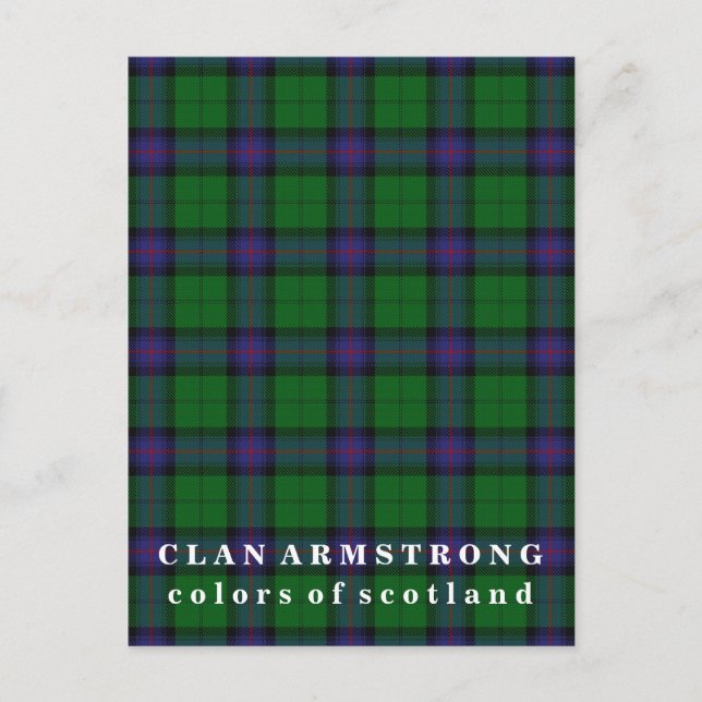 Carte Postale Couleurs écossaises Clan Armstrong Tartan (Devant)