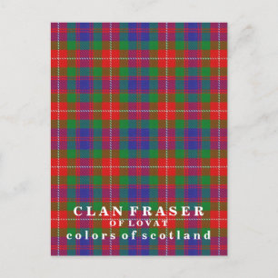 Carte Postale Couleurs écossaises Clan Fraser de Lovat Tartan