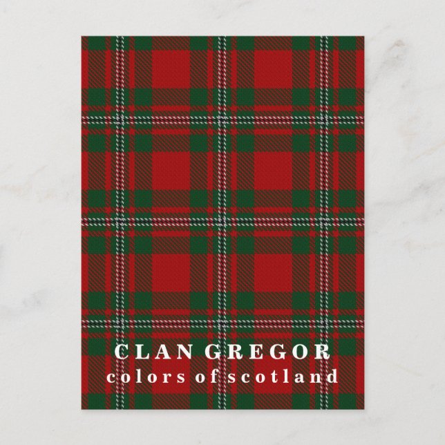 Carte Postale Couleurs écossaises Clan Gregor Tartan (Devant)