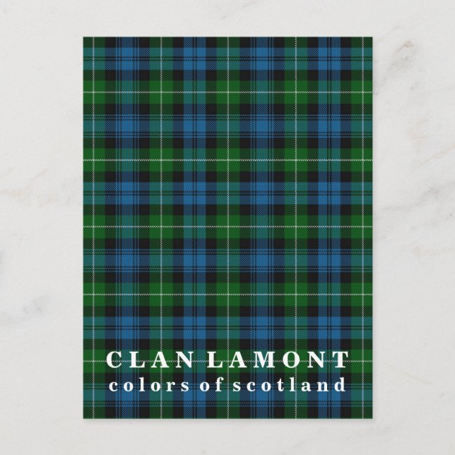 Carte Postale Couleurs écossaises Clan Lamont Tartan (Devant)
