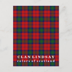Carte Postale Couleurs écossaises Clan Lindsay Tartan