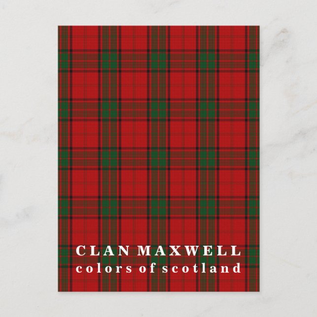 Carte Postale Couleurs écossaises Clan Maxwell Tartan (Devant)