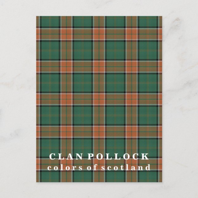 Carte Postale Couleurs écossaises Clan Pollock Tartan (Devant)