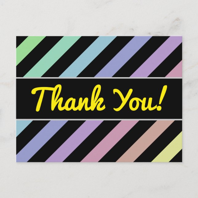 Carte Postale Couleurs en pastel légères et motif noir de (Devant)