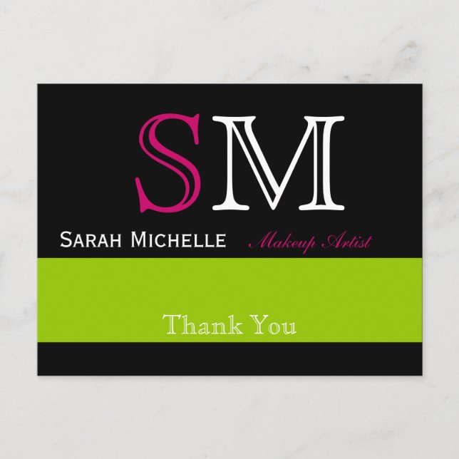 Carte Postale Couleurs pop en rose vert et noir (Devant)