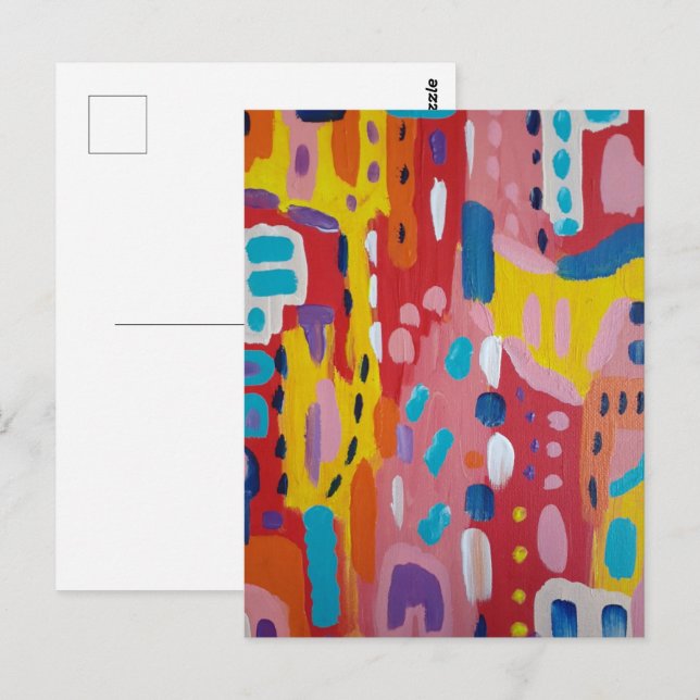 Carte Postale Couleurs principales en gras Abstraites (Devant / Derrière)