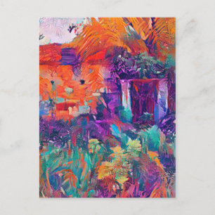 Carte Postale Couleurs vives de la nature reconquérant une maiso