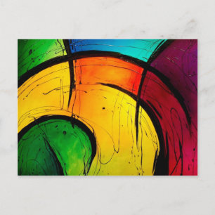 Carte Postale Couleurs vives et funky Art Abstrait