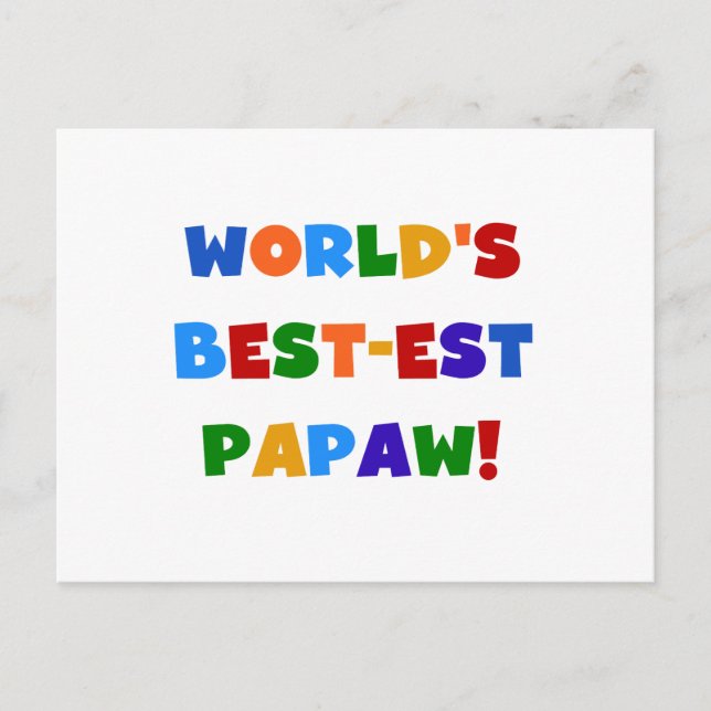 Carte Postale Couleurs vives Meilleures t-shirts et cadeaux Papa (Devant)