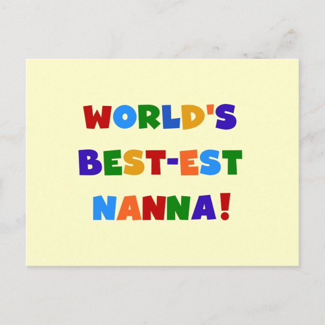 Carte Postale Couleurs vives Meilleurs Tshirts Nanna (Devant)