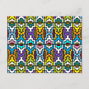 Carte Postale Couleurs vives motif africain