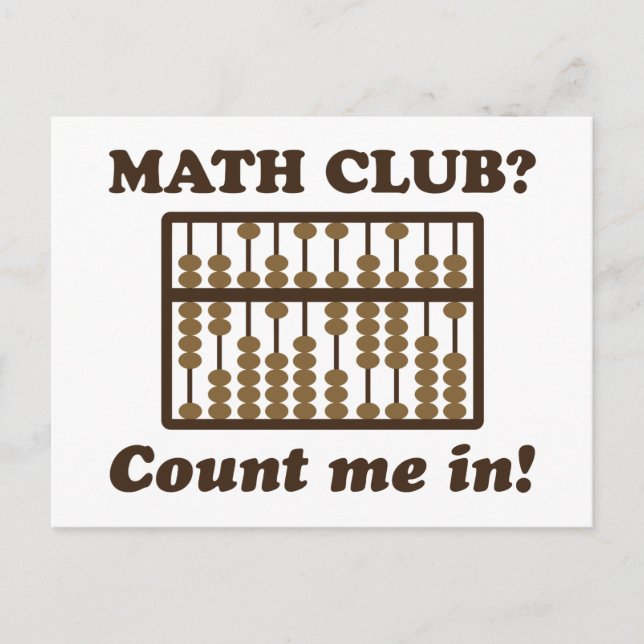 Carte Postale Count Me in the Math Club (Devant)