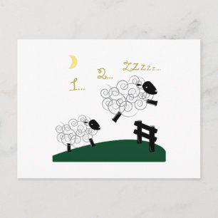 Carte Postale Counting Sheep