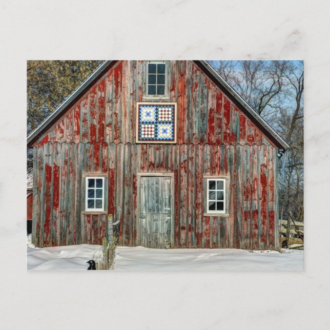 Carte Postale Country Quilt Vielle Grange (Devant)