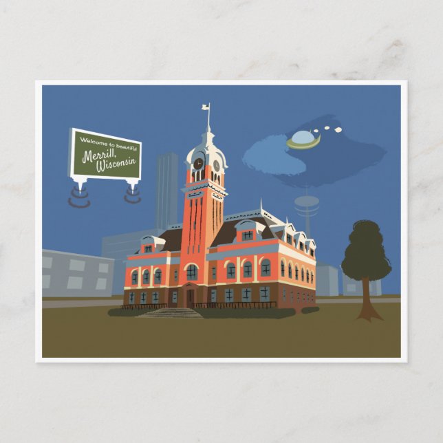 Carte Postale County Courthouse, Merrill, Wisconsin (Devant)