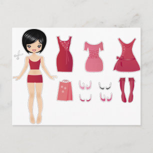 Carte Postale Coupe de poupée papier