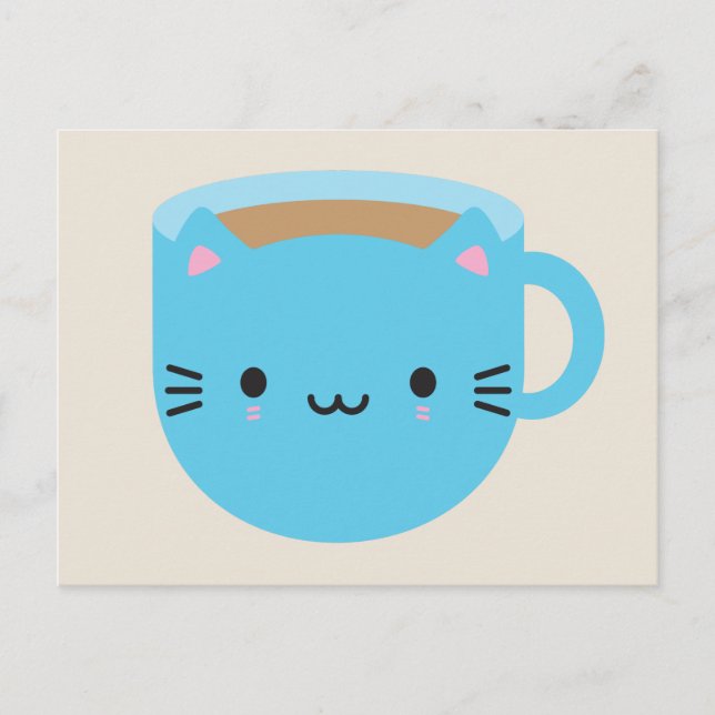 Carte Postale Coupe Kawaii de Thé (Devant)