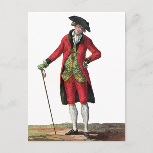 Carte Postale Coupe rouge de la mode française dessin (Devant)