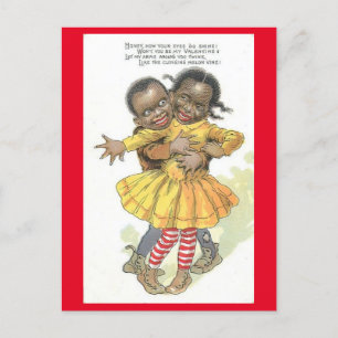 Carte Postale Couple Afro-Américain Vintage pour la Saint-Valent