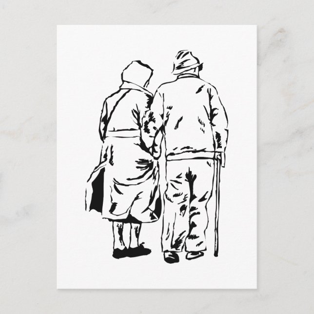 Carte Postale Couple âgé (Devant)