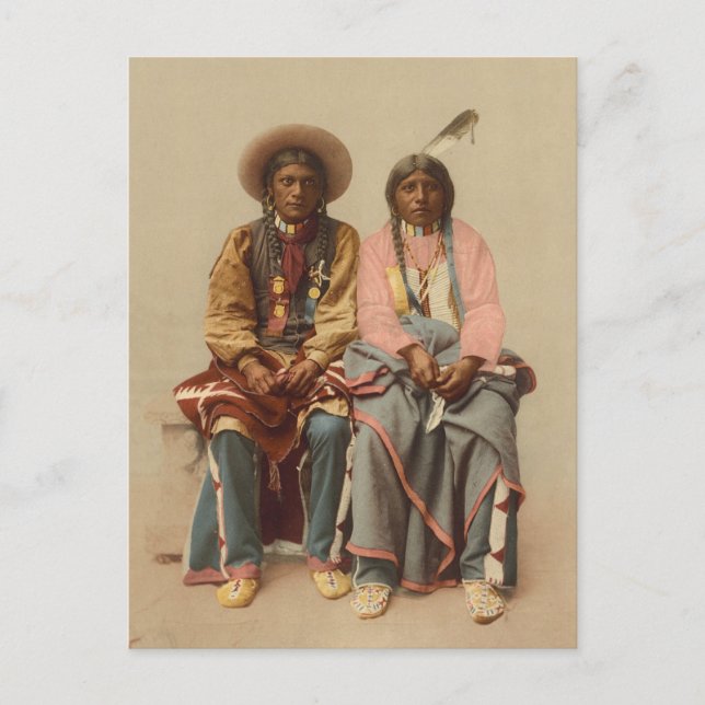 Carte Postale Couple amérindien, 1899 (Devant)