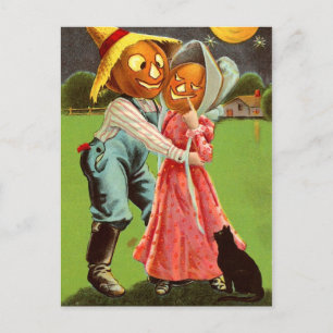 Carte Postale Couple citrouille en amour