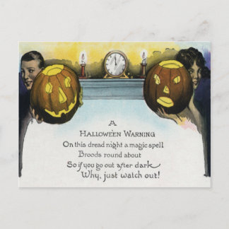 Carte Postale Couple Citrouille Jack O Lantern