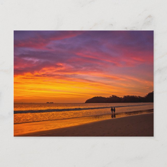 Carte Postale couple costaricain au coucher du soleil (Devant)