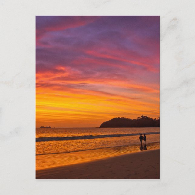 Carte Postale couple costaricain au coucher du soleil (Devant)