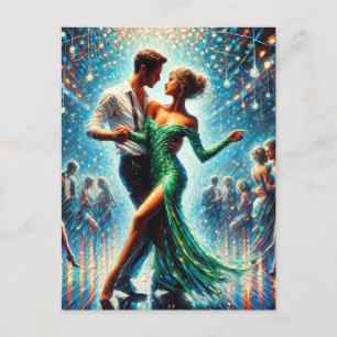 Carte Postale Couple dansant dans une discothèque