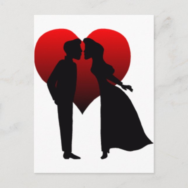 Carte Postale Couple de baiser (Devant)