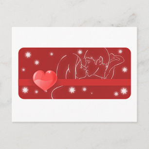 Carte Postale Couple de baiser / Amour
