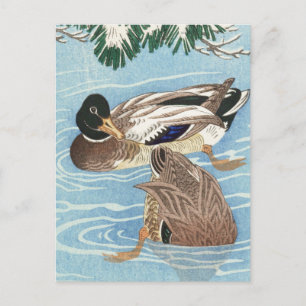 Carte Postale Couple de canards dans le Qater par Ohara Koson