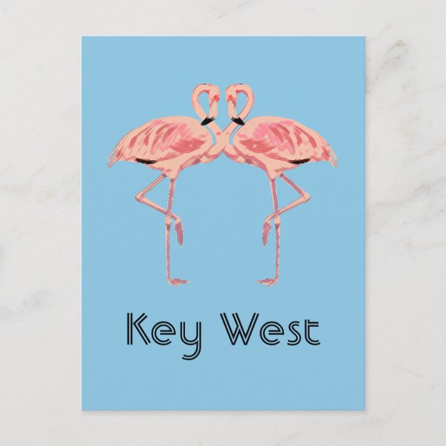 Carte Postale Couple de flamants roses de Key West Floride (Devant)