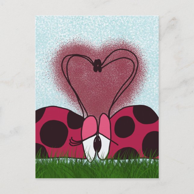 Carte Postale Couple de Ladybug mignon (Devant)