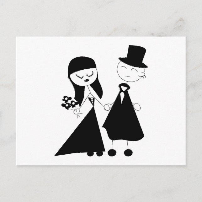 Carte Postale Couple de morue noir et blanc (Devant)