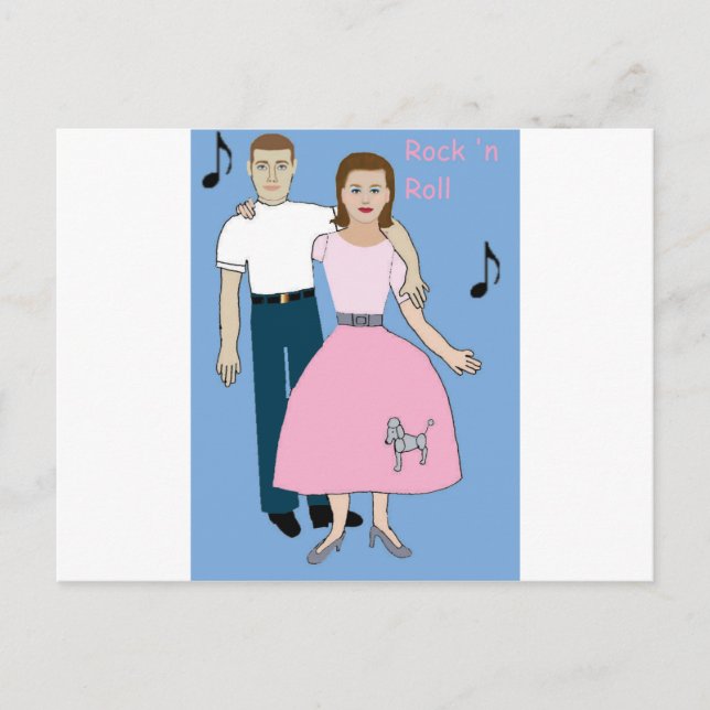 Carte Postale couple de rock prêt à danser (Devant)