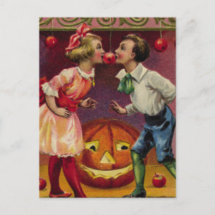 Carte Postale Couple d'Halloween vintage