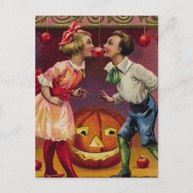 Carte Postale Couple d'Halloween vintage (Devant)